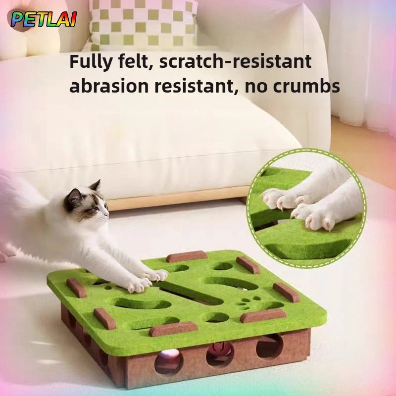 O Brinquedo que o Teu Gato VAI ADORAR 🐱 Caixa Labirinto de Feltro com Bolinhas