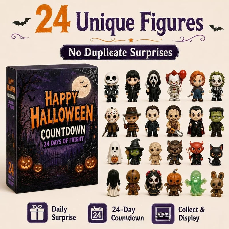 Calendário do Advento Halloween 🎃💀 | 24 Figuras de Terror | Decoração & Oferta