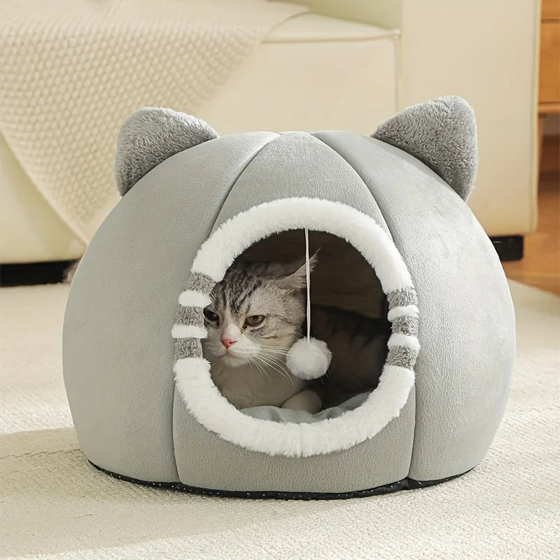 Cama Tenda para Gatos e Cães Pequenos | Caverninha Aconchegante em Peluche