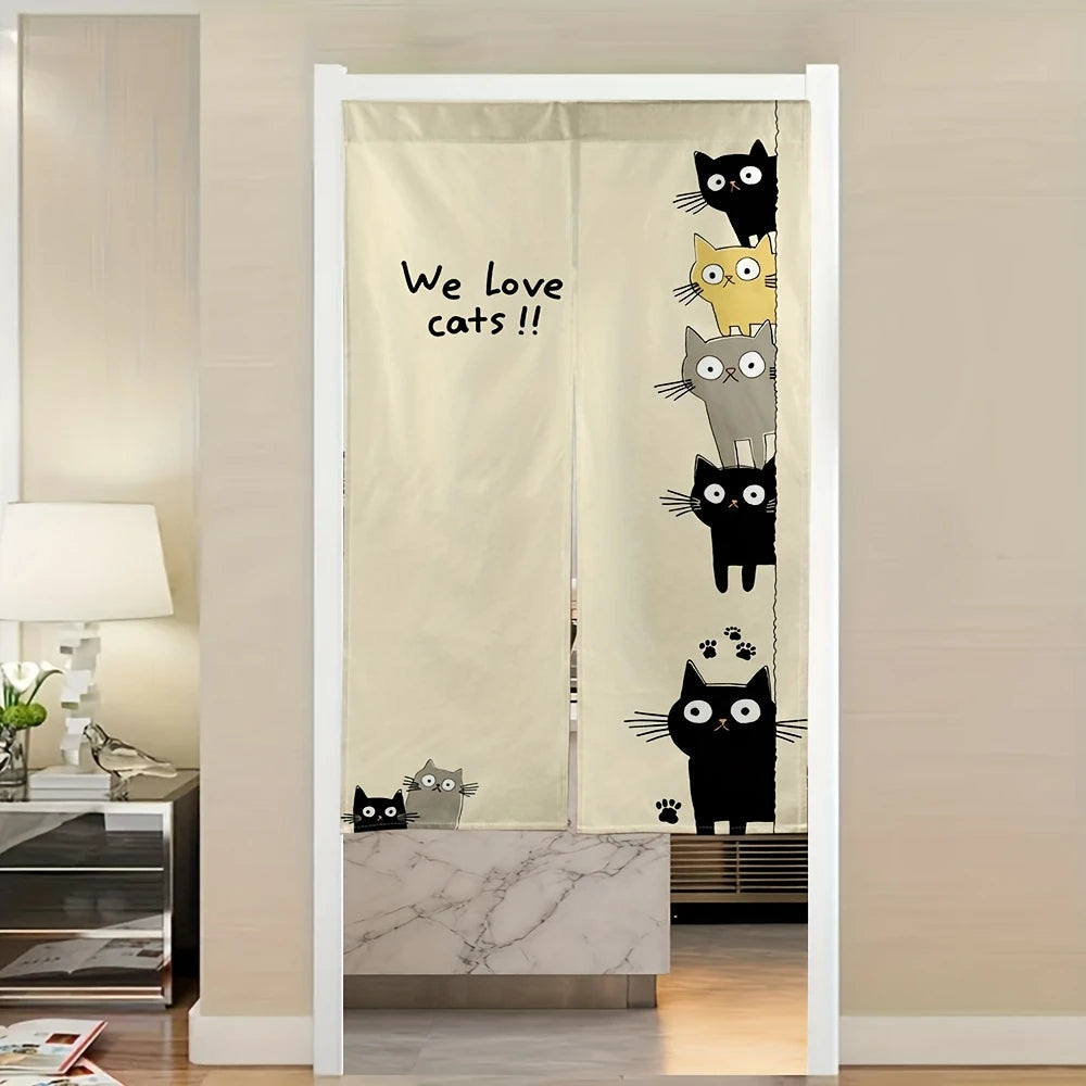 Cortina Japonesa Noren | O Gato que Espreita a sua COZINHA 🐱🇯🇵 80x120cm