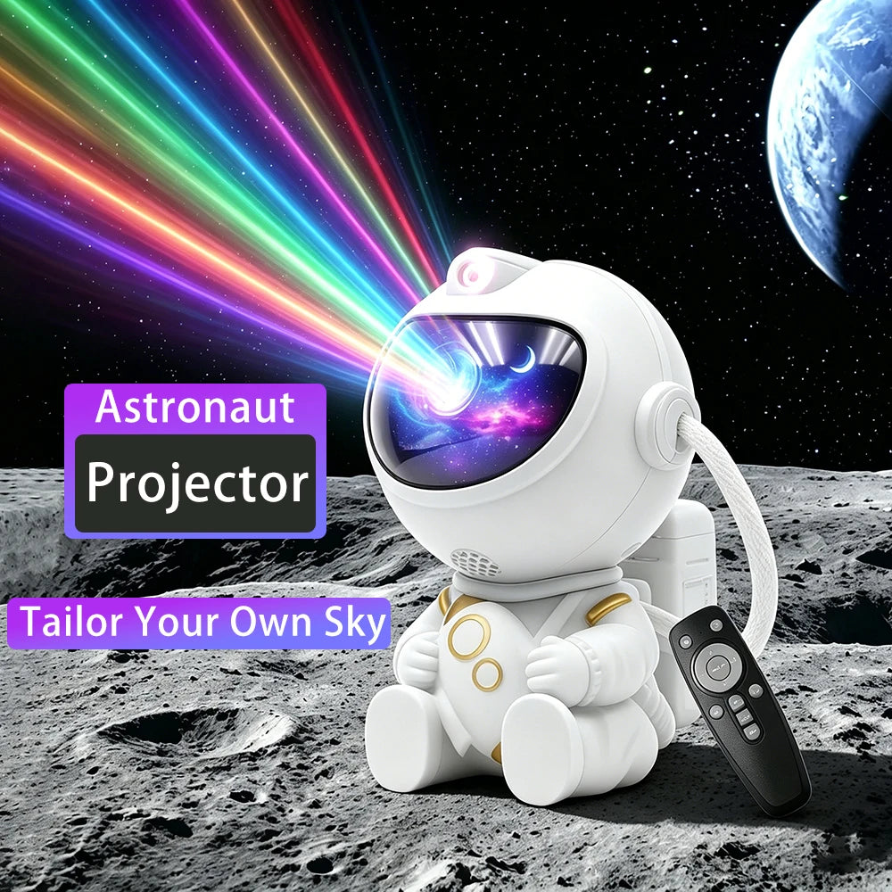 Projetor Astronauta Galáxia — Estrelas & Nébula 360° / Controlo Remoto