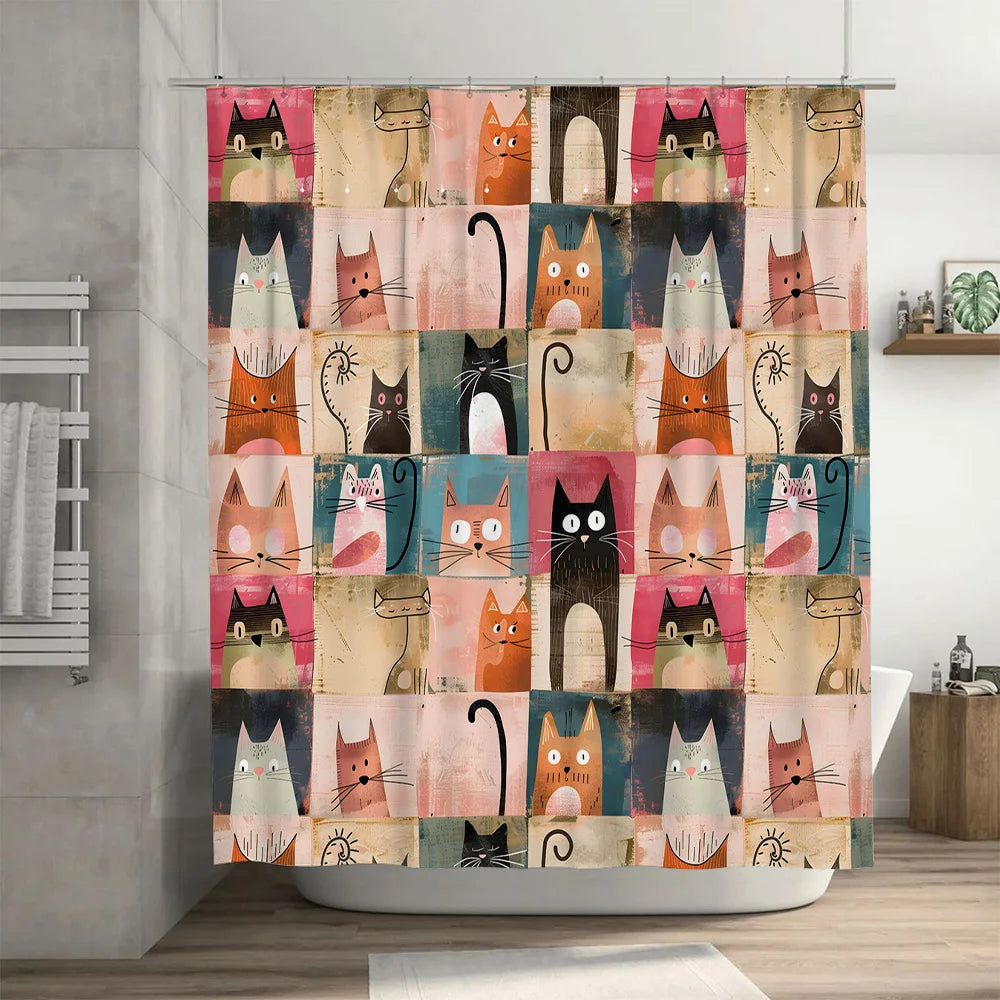 Cortina de Duche com Gatos | Casa de Banho com Personalidade 🐱
