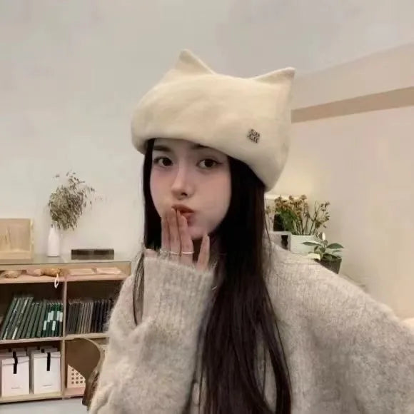 O Chapéu que Toda a Gente Vai Querer Tocar 🐱 Beret com Orelhas de Gato !!!