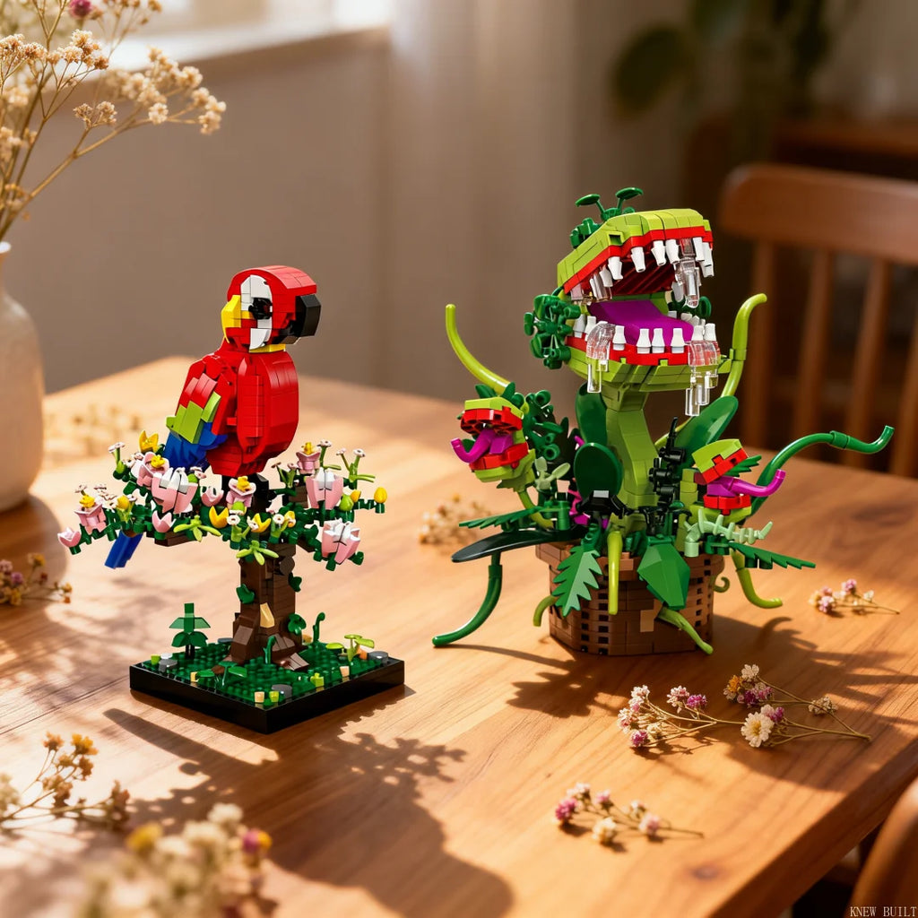 Papagaio Arara em Micro Blocos 🦜🧩 | Kit de Construção 3D | Decoração & Antisstress | +14 Anos