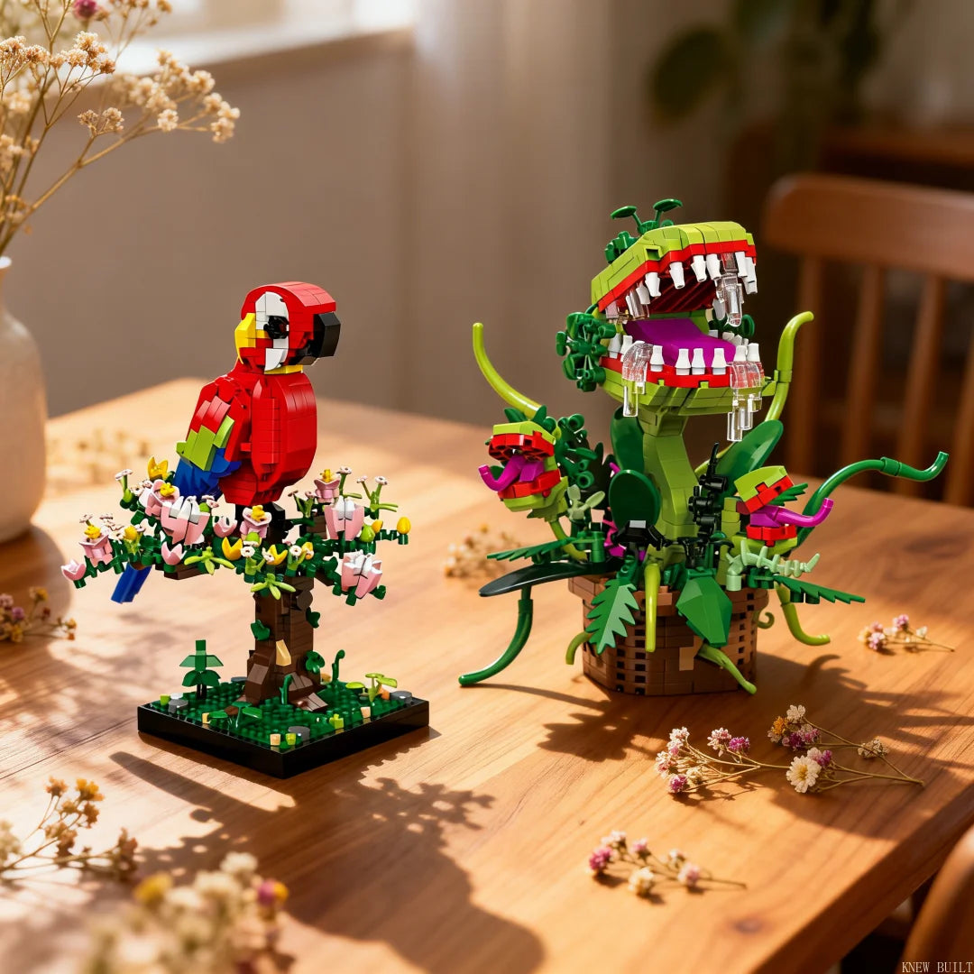 Papagaio Arara em Micro Blocos 🦜🧩 | Kit de Construção 3D | Decoração & Antisstress | +14 Anos