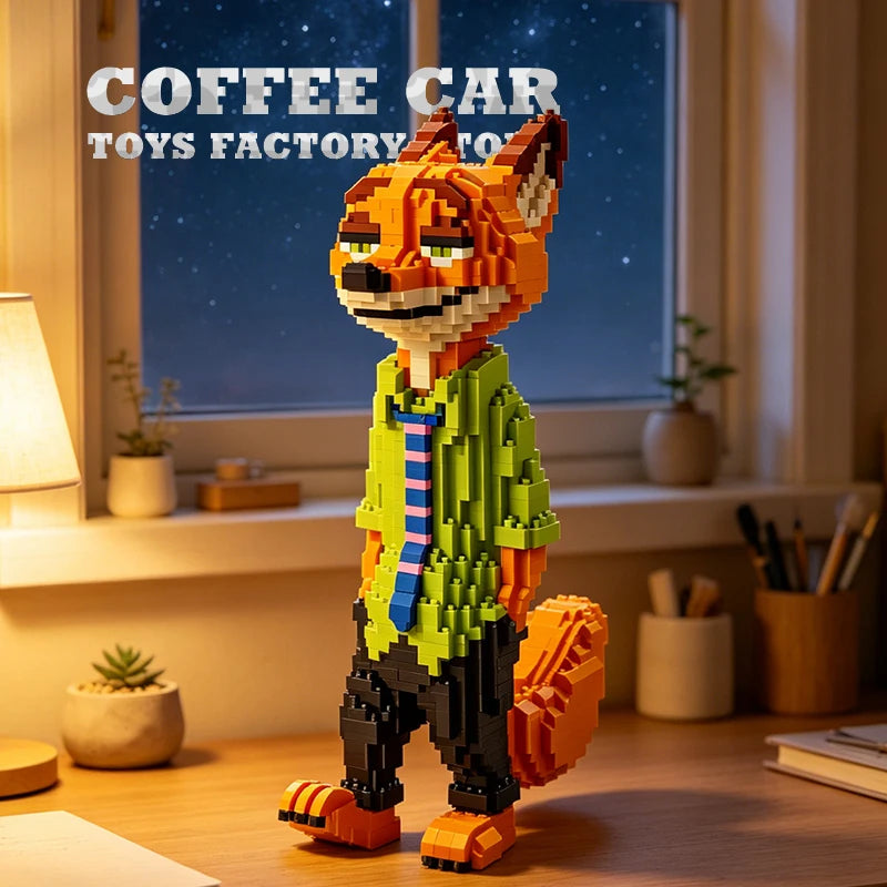 Raposa Nick Zootopia em Micro Blocos 🦊🧩 | 1750 Peças | Kit Construção Diamond Bricks | +14 Anos