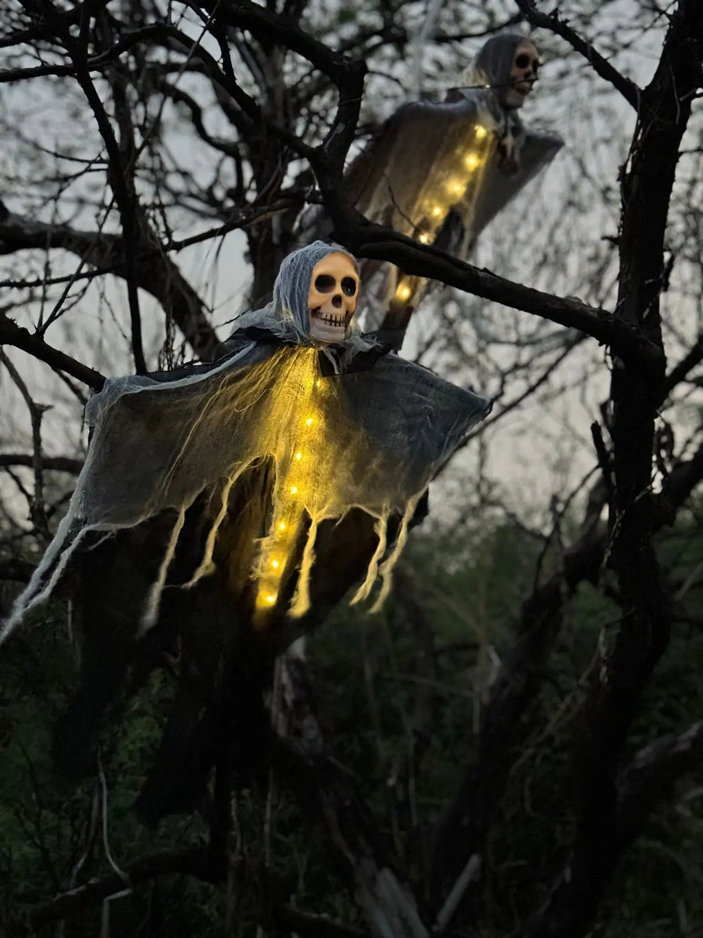 Fantasma Halloween com Luzes LED 👻 | Decoração Exterior | 57x80cm