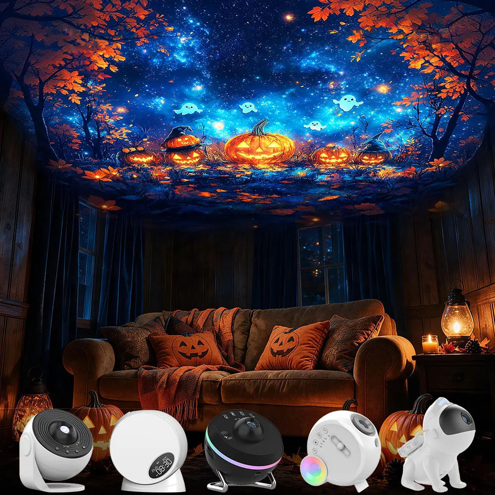 Pack 6 Discos Halloween para Projetor Galáxia 4K — Só Discos, Projetor Não Incluído -