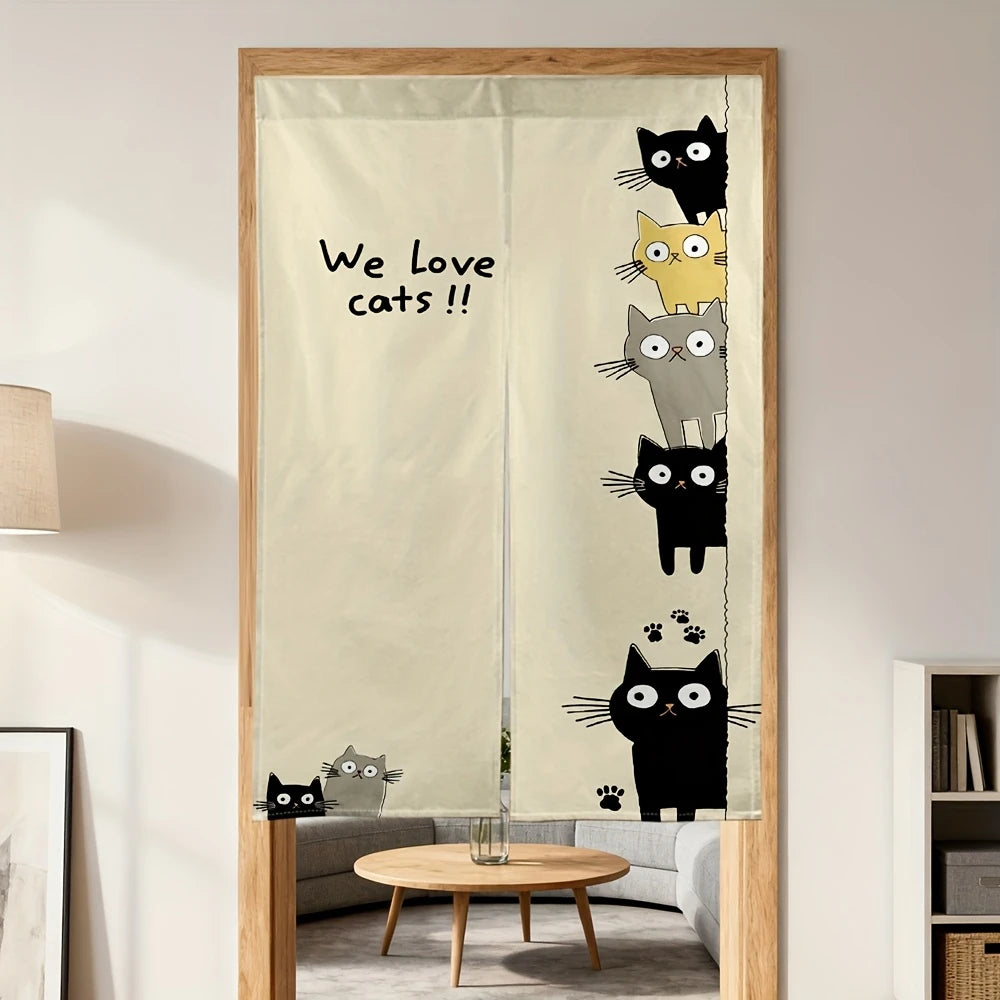 Cortina Japonesa Noren | O Gato que Espreita a sua COZINHA 🐱🇯🇵 80x120cm