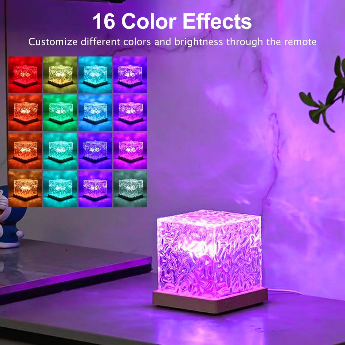 Projetor de Ondas de Água LED — 16 Cores com Controlo Remoto