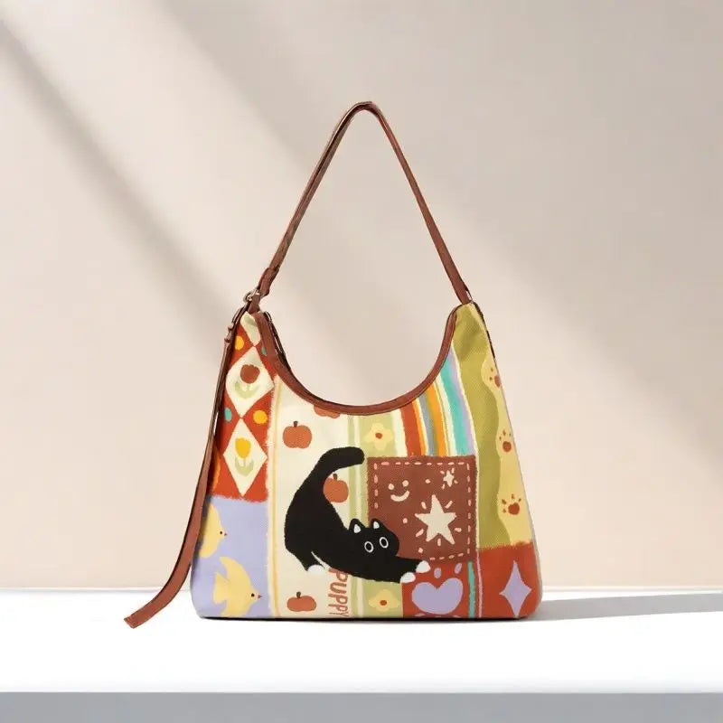 Fofa, Criativa e Única — Mala Crossbody desenho de Gato