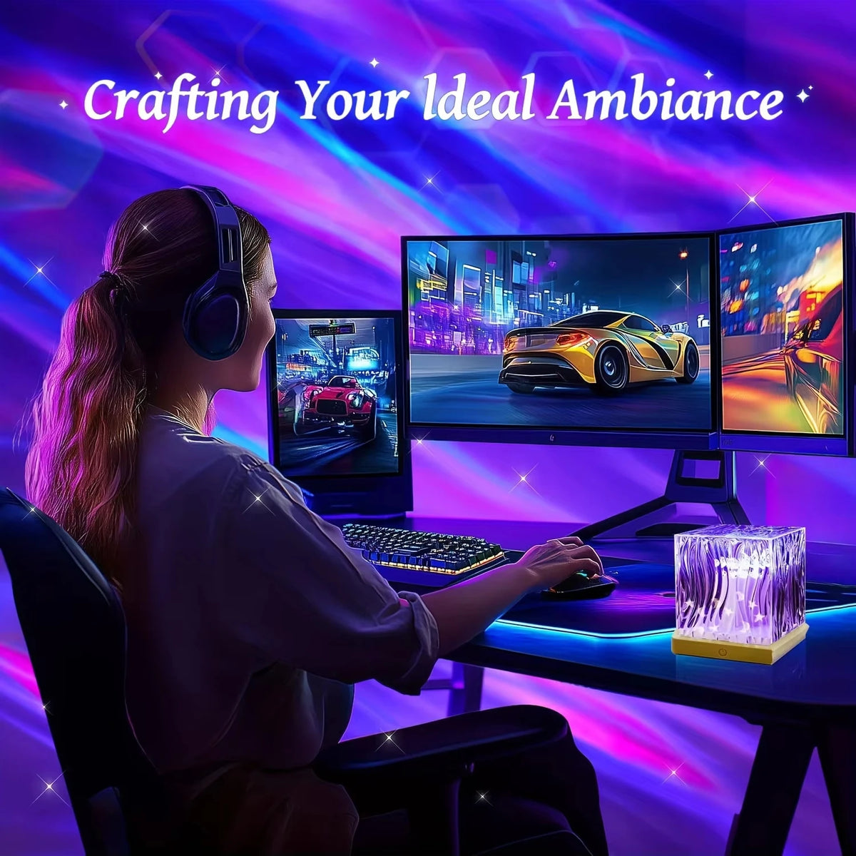 Candeeiro Projetor Aurora Boreal LED — 16 Cores com Controlo Remoto