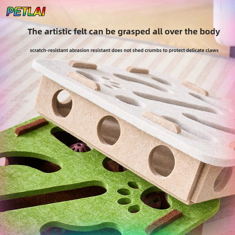 O Brinquedo que o Teu Gato VAI ADORAR 🐱 Caixa Labirinto de Feltro com Bolinhas