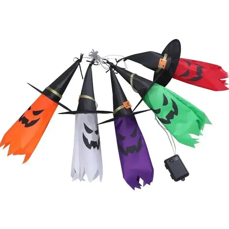 Halloween - Pack 5 Chapéus de Bruxa com Luzes LED — para Jardim & Festa