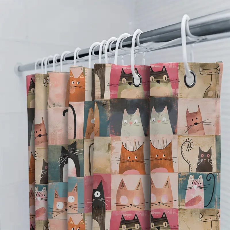 Cortina de Duche com Gatos | Casa de Banho com Personalidade 🐱