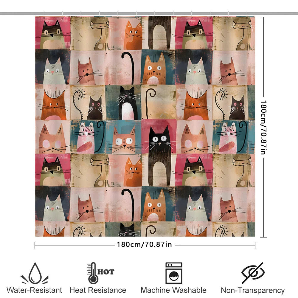 Cortina de Duche com Gatos | Casa de Banho com Personalidade 🐱