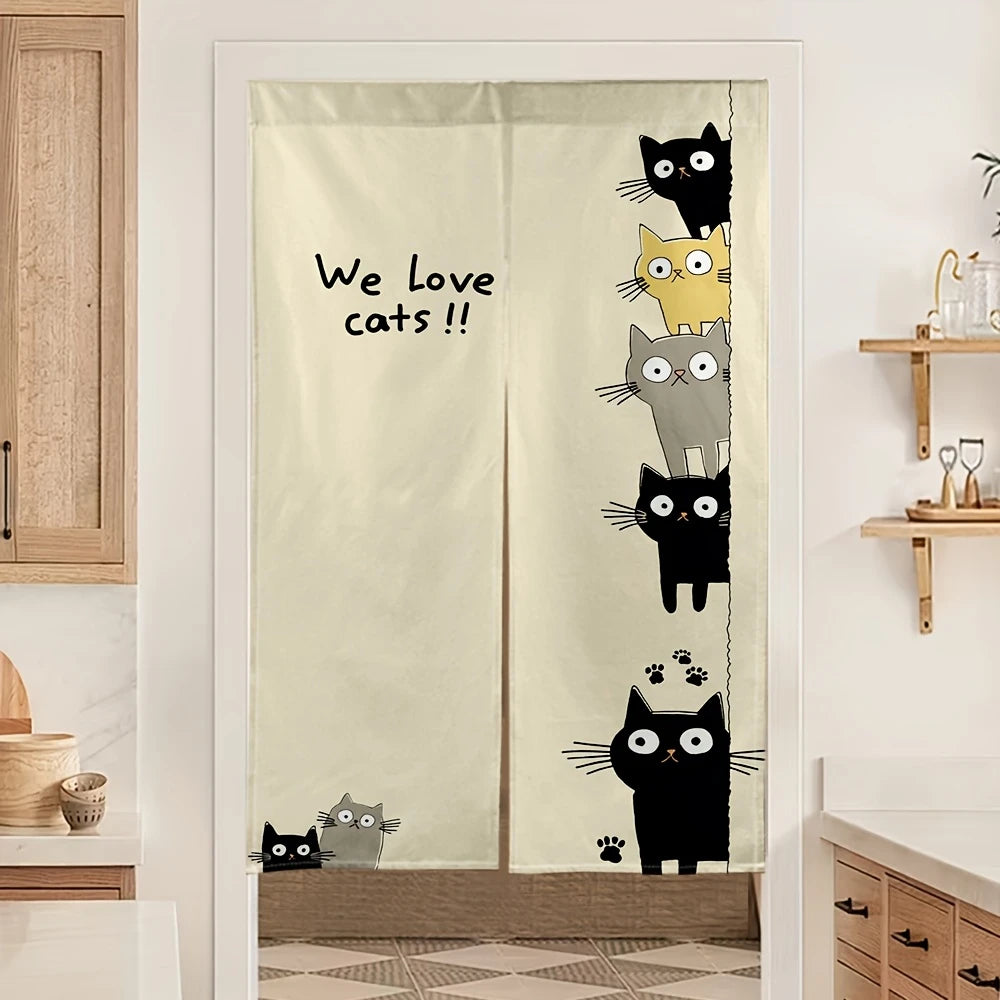 Cortina Japonesa Noren | O Gato que Espreita a sua COZINHA 🐱🇯🇵 80x120cm