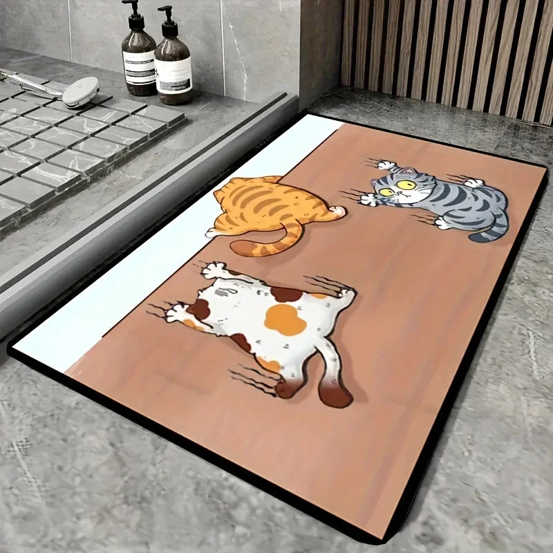 Tapete Grande com Gatos 120x160 | Macio, Antiderrapante e Lavável 🐱✨