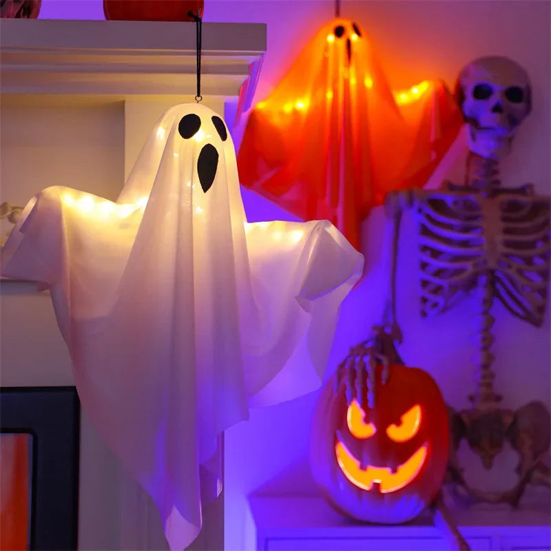 Fantasma Luminoso Halloween 👻✨ | Pack 2 | Decoração Interior & Exterior com LED