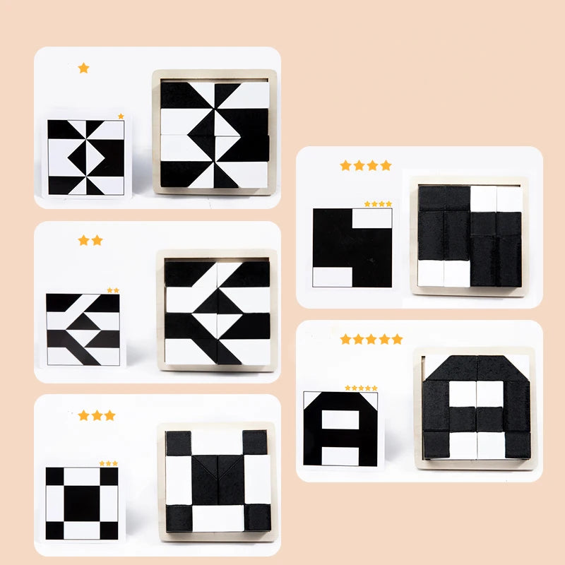 Puzzle em Madeira Montessori 🧩🌳 | Formas Geométricas | Brinquedo Educativo