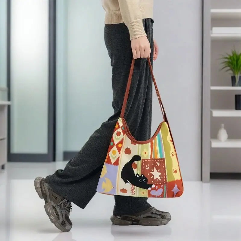 Fofa, Criativa e Única — Mala Crossbody desenho de Gato
