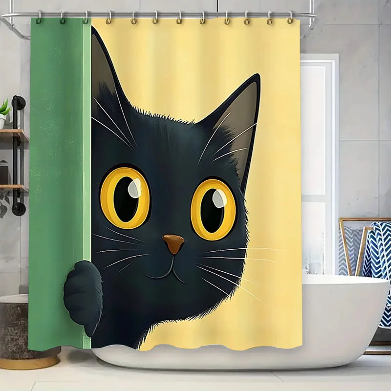 Cortina de Duche | O Gato que Tudo Vê 🐈👁️ 150x180cm