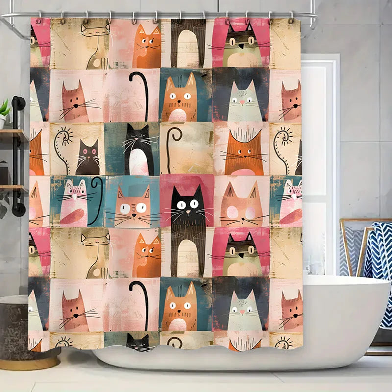 Cortina de Duche com Gatos | Casa de Banho com Personalidade 🐱