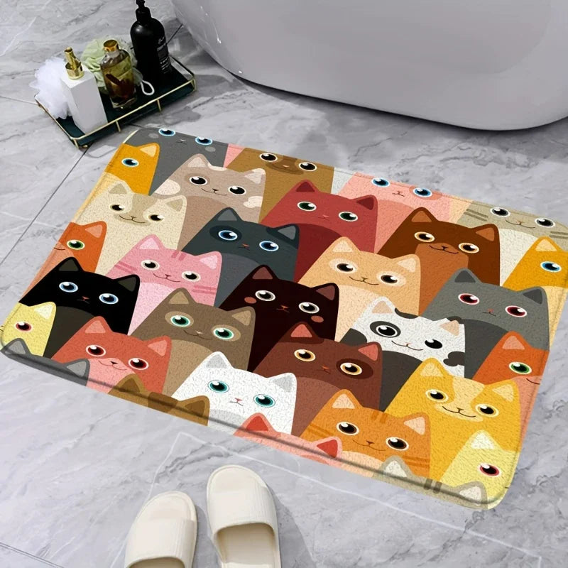 Tapete | O Mundo dos Gatinhos 🐱✨ 60x90cm • Macio e Antiderrapante