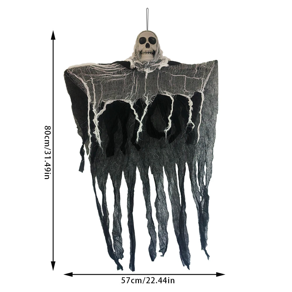 Fantasma Halloween com Luzes LED 👻 | Decoração Exterior | 57x80cm