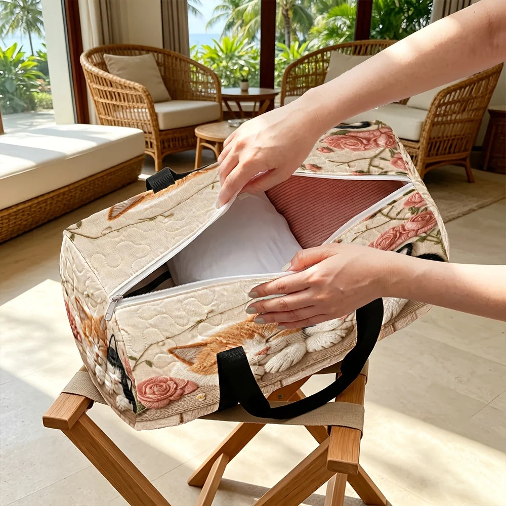 Pic-nic, Praia ou Cidade? Leva o Teu Gato Contigo — Mala 3D Padrão Felino