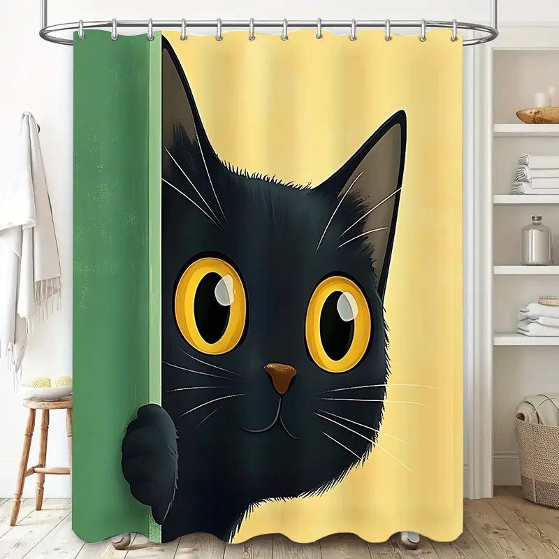 Cortina de Duche | O Gato que Tudo Vê 🐈👁️ 150x180cm