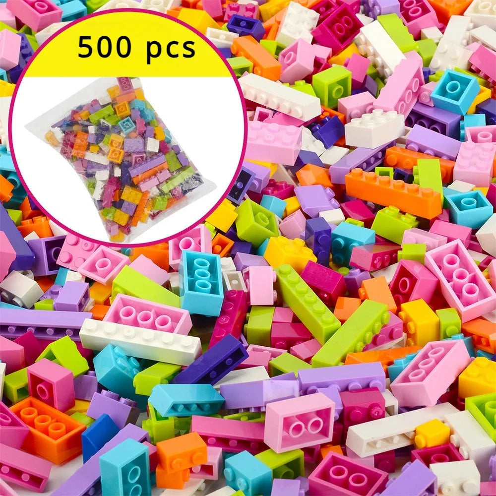 Pack 500 Peças Blocos de Construção DIY 🧱💕 | Para Meninas | Compatível com LEGO | ABS Certificado CE