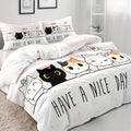Conjunto de Roupa de Cama com Gatos , Corpo e Meio | 100% Algodão • 3 Peças 🐱
