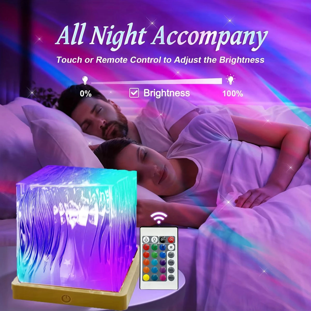 Candeeiro Projetor Aurora Boreal LED — 16 Cores com Controlo Remoto