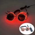 Óculos Steampunk LED com Fio EL — Glow Party, Halloween & Festivais