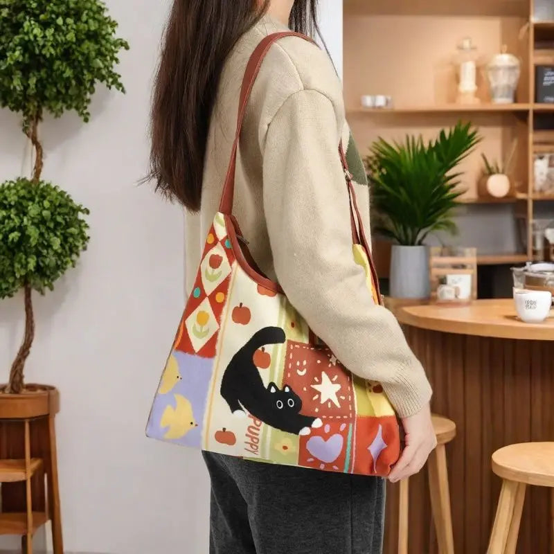 Fofa, Criativa e Única — Mala Crossbody desenho de Gato
