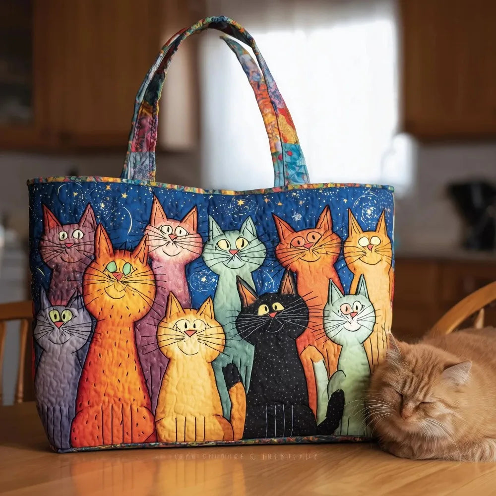 O Tote Bag que Toda a Gente Vai Querer — Padrão Vintage 3D de Gatos