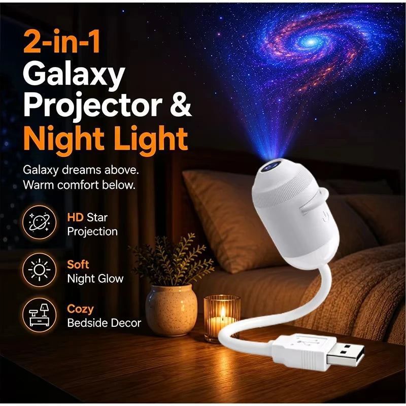 6 FILMES - Projetor Céu Estrelado HD — 360° USB