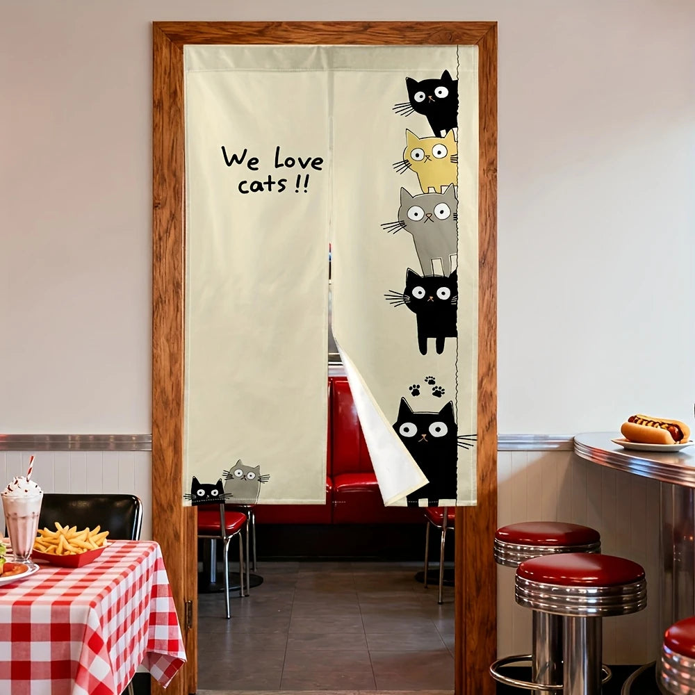 Cortina Japonesa Noren | O Gato que Espreita a sua COZINHA 🐱🇯🇵 80x120cm