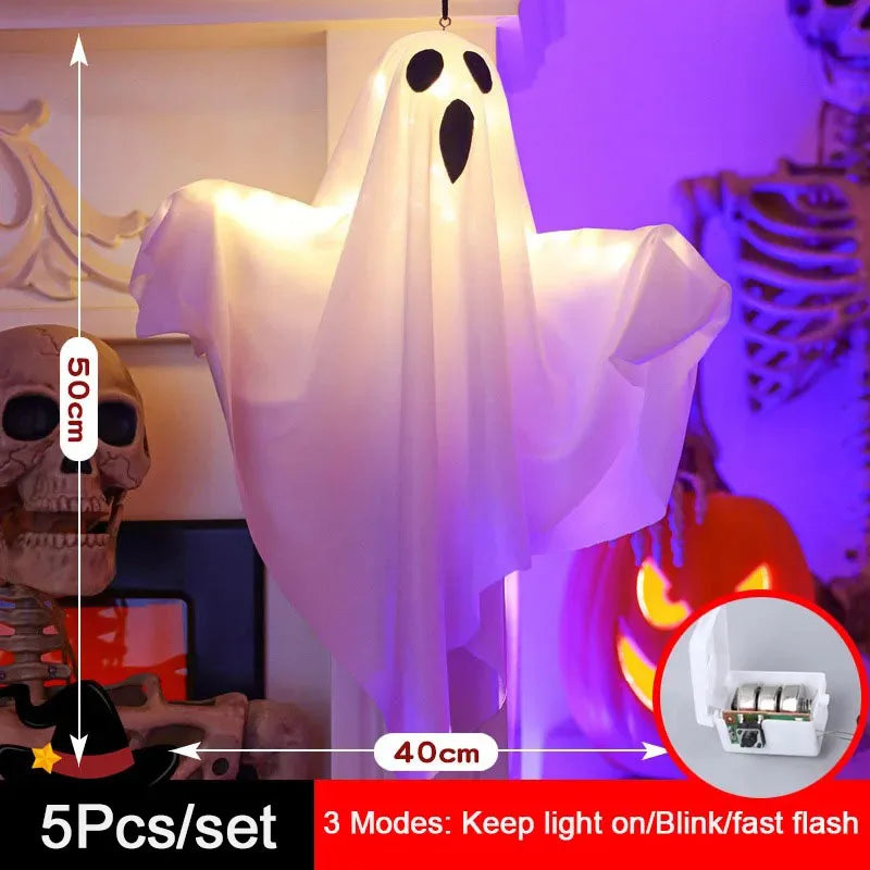 Fantasma Luminoso Halloween 👻✨ | Pack 2 | Decoração Interior & Exterior com LED