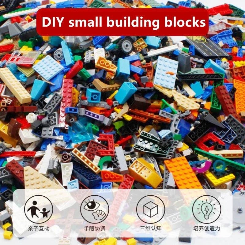 500g de Blocos de Construção Aleatórios 🧱⚖️ | DIY MOC | Compatível com LEGO | ABS Certificado CE