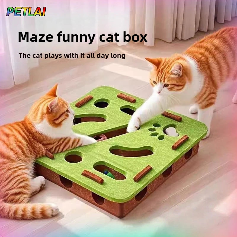 O Brinquedo que o Teu Gato VAI ADORAR 🐱 Caixa Labirinto de Feltro com Bolinhas