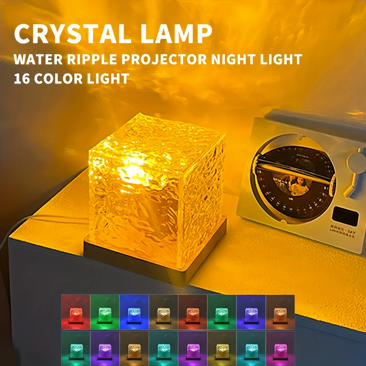 Projetor de Ondas de Água LED — 16 Cores com Controlo Remoto