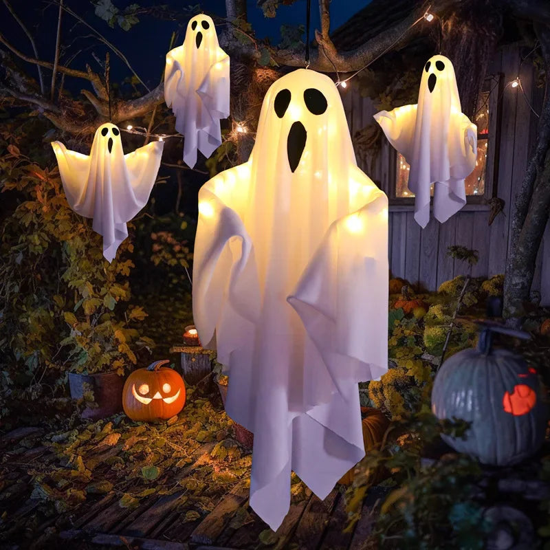 Fantasma Luminoso Halloween 👻✨ | Pack 2 | Decoração Interior & Exterior com LED