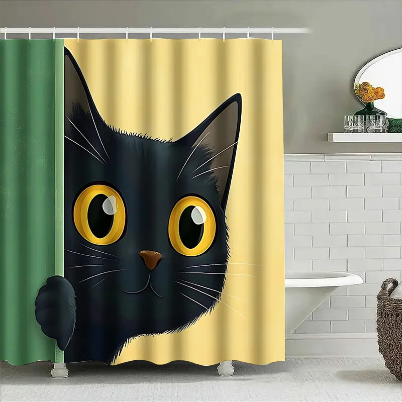 Cortina de Duche | O Gato que Tudo Vê 🐈👁️ 150x180cm